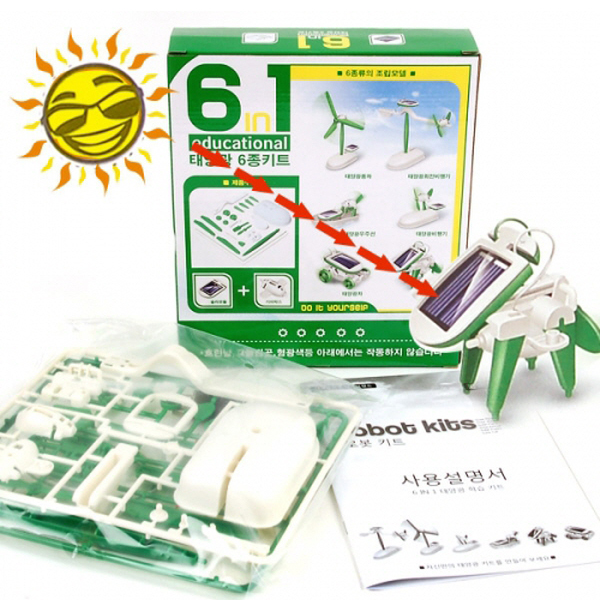 태양광6종키트 변신 로봇 과학 교구 태양열장난감