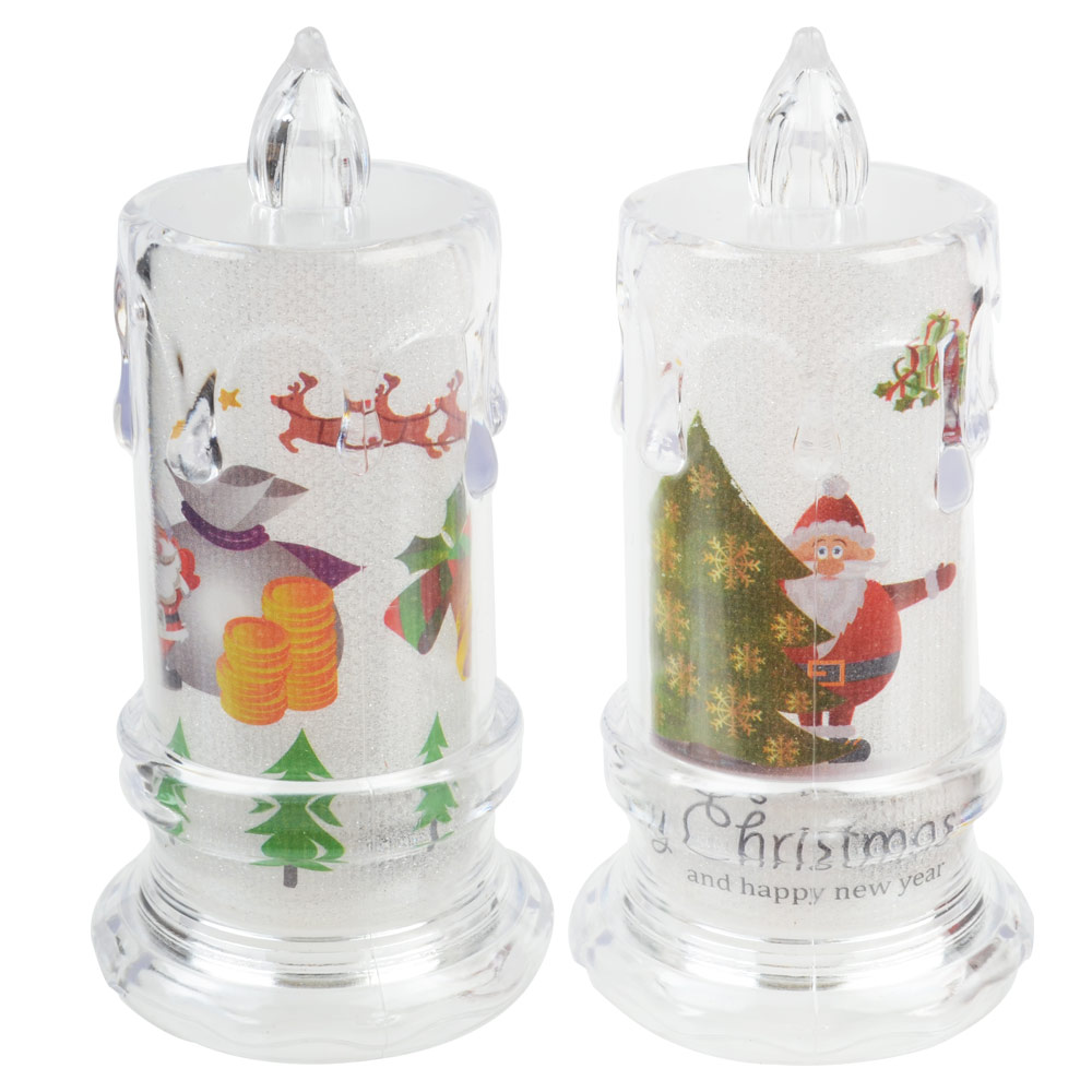 크리스마스 투명 LED 촛불램프(1P) 파티용품 데코용품